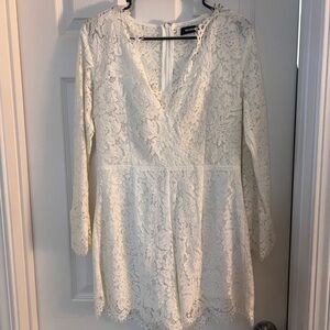 White Lace Long Sleeve Dress